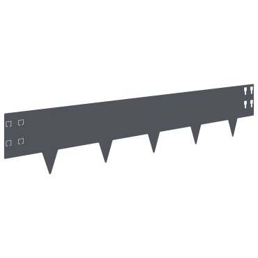 vidaXL Περίγραμμα γκαζόν 10 τμχ. 100 x 20 cm Ατσάλι Ανθρακί
