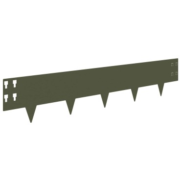 vidaXL Περίγραμμα γκαζόν 20 τμχ. 100 x 20 cm Ατσάλι Λαδί
