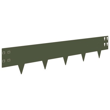vidaXL Περίγραμμα γκαζόν 50 τμχ. 100 x 20 cm Ατσάλι Λαδί