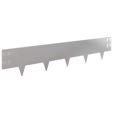 vidaXL Περίγραμμα γκαζόν 30 τμχ. 100 x 20 cm Ατσάλι Ασημί