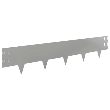 vidaXL Περίγραμμα γκαζόν 20 τμχ. 100 x 20 cm Ατσάλι Ασημί