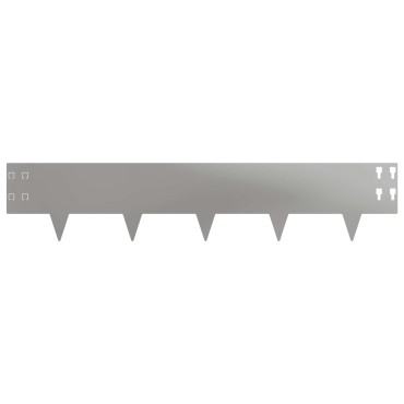 vidaXL Περίγραμμα γκαζόν 30 τμχ. 100 x 20 cm Ατσάλι Ασημί