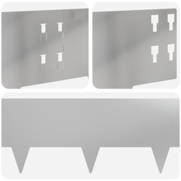 vidaXL Περίγραμμα γκαζόν 30 τμχ. 100 x 20 cm Ατσάλι Ασημί