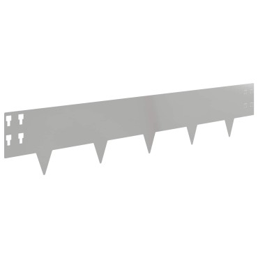 vidaXL Περίγραμμα γκαζόν 50 τμχ. 100 x 20 cm Ατσάλι Ασημί
