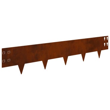 vidaXL Περίγραμμα γκαζόν 50 τμχ. 100 x 20 cm Ατσάλι Σκ rusty
