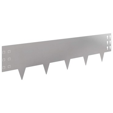vidaXL Περίγραμμα γκαζόν 10 τμχ. 100 x 25 cm Ατσάλι Ασημί
