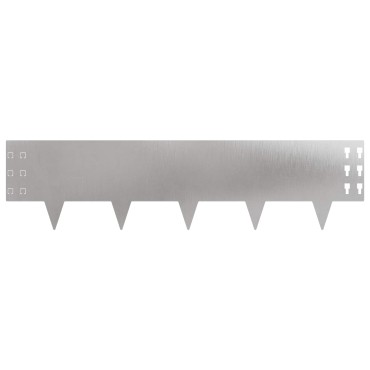 vidaXL Περίγραμμα γκαζόν 10 τμχ. 100 x 25 cm Ατσάλι Ασημί