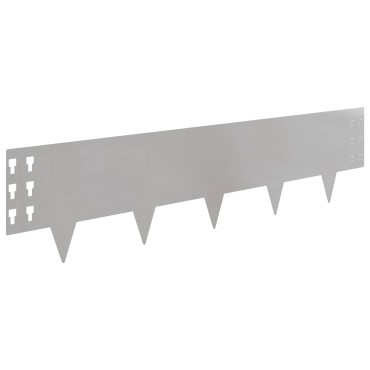 vidaXL Περίγραμμα γκαζόν 10 τμχ. 100 x 25 cm Ατσάλι Ασημί