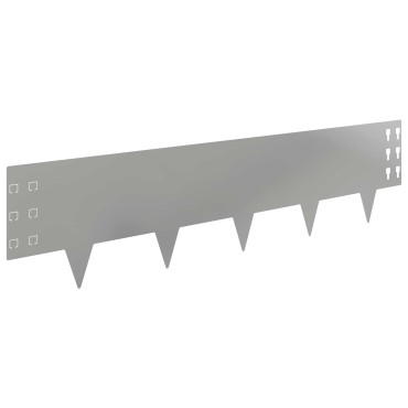 vidaXL Περίγραμμα γκαζόν 10 τμχ. 100 x 25 cm Ατσάλι Ασημί