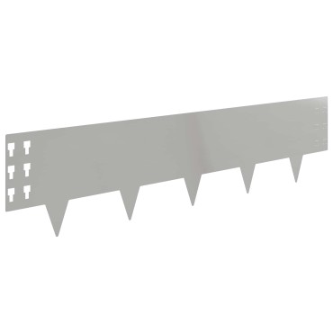 vidaXL Περίγραμμα γκαζόν 30 τμχ. 100 x 25 cm Ατσάλι Ασημί