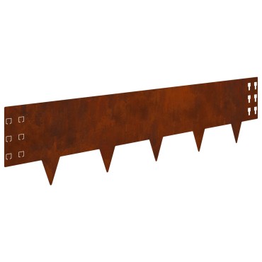 vidaXL Περίγραμμα γκαζόν 10 τμχ. 100 x 25 cm Ατσάλι Σκ rusty
