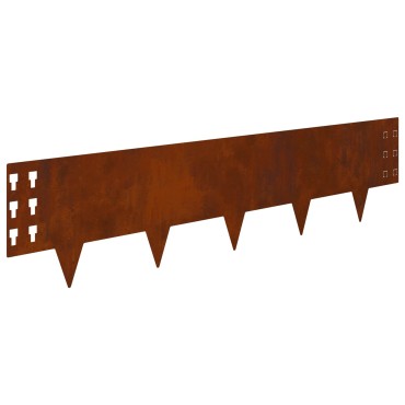 vidaXL Περίγραμμα γκαζόν 20 τμχ. 100 x 25 cm Ατσάλι Σκ rusty