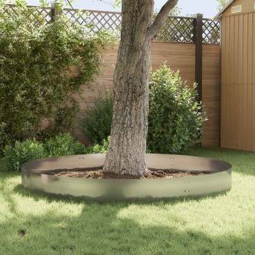 vidaXL Περίγραμμα γκαζόν 10 τμχ. 100 x 30 cm Ατσάλι Ασημί