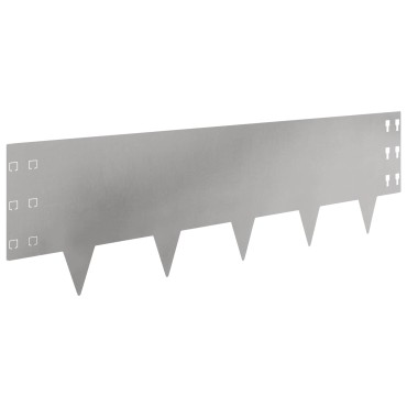 vidaXL Περίγραμμα γκαζόν 20 τμχ. 100 x 30 cm Ατσάλι Ασημί