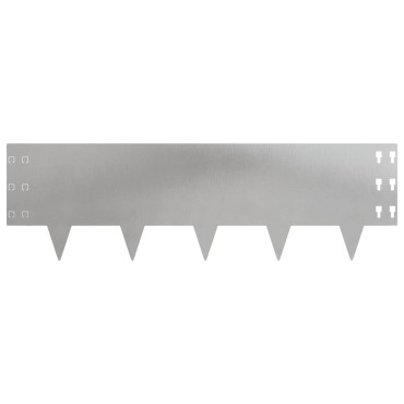 vidaXL Περίγραμμα γκαζόν 30 τμχ. 100 x 30 cm Ατσάλι Ασημί