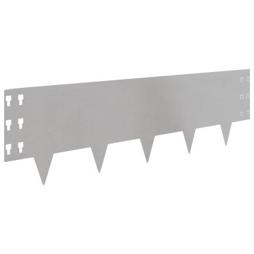 vidaXL Περίγραμμα γκαζόν 30 τμχ. 100 x 30 cm Ατσάλι Ασημί