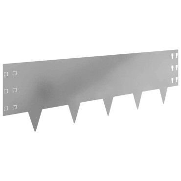 vidaXL Περίγραμμα γκαζόν 20 τμχ. 100 x 30 cm Ατσάλι Ασημί