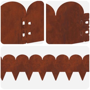 vidaXL Περίγραμμα γκαζόν 10 τμχ. 103 x 15 εκ Ατσάλι Σκ rusty