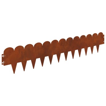 vidaXL Περίγραμμα γκαζόν 10 τμχ. 103 x 20 εκ Ατσάλι Σκ rusty