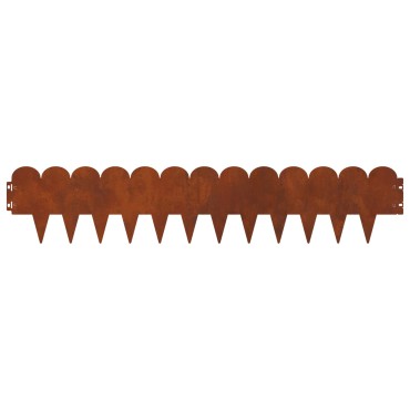 vidaXL Περίγραμμα γκαζόν 10 τμχ. 103 x 20 εκ Ατσάλι Σκ rusty