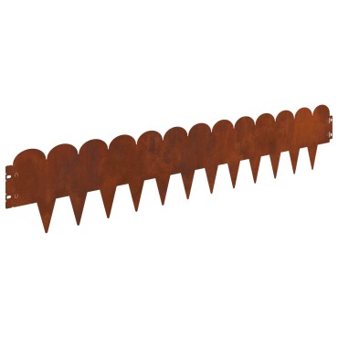 vidaXL Περίγραμμα γκαζόν 10 τμχ. 103 x 20 εκ Ατσάλι Σκ rusty
