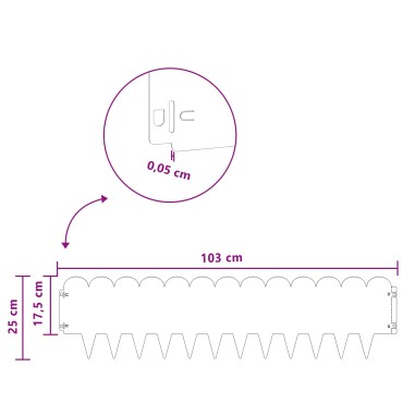vidaXL Περίγραμμα γκαζόν 30 τμχ. 103 x 25 εκ Ατσάλι Ασημί