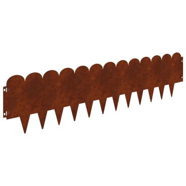 vidaXL Περίγραμμα γκαζόν 10 τμχ. 103 x 25 εκ Ατσάλι Σκ rusty