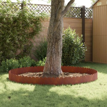 vidaXL Περίγραμμα γκαζόν 10 τμχ. 103 x 25 εκ Ατσάλι Σκ rusty