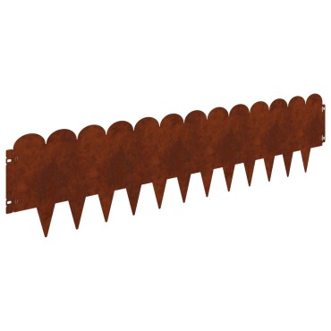 vidaXL Περίγραμμα γκαζόν 10 τμχ. 103 x 25 εκ Ατσάλι Σκ rusty
