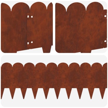 vidaXL Περίγραμμα γκαζόν 10 τμχ. 103 x 25 εκ Ατσάλι Σκ rusty