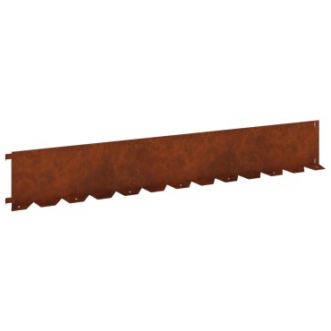 vidaXL Περίγραμμα γκαζόν 10 τμχ. 102 x 15 x 4 εκ. Ατσάλι Σκ rusty