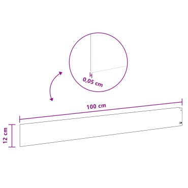 vidaXL Περίγραμμα γκαζόν 30 τμχ. 100 x 12 cm Ατσάλι Ασημί