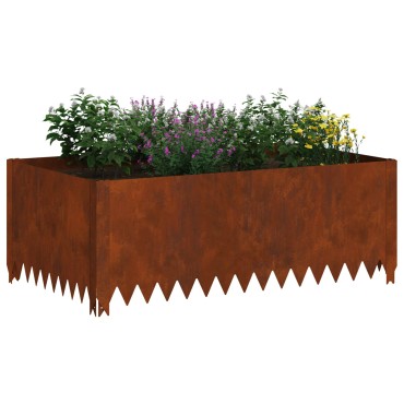 vidaXL Περίγραμμα γκαζόν 4 τμχ. 100 x 60 x 35 cm Ατσάλι Σκ rusty