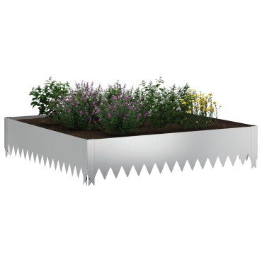 vidaXL Περίγραμμα γκαζόν 100 x 100 x 20 cm Ατσάλι Ασημί