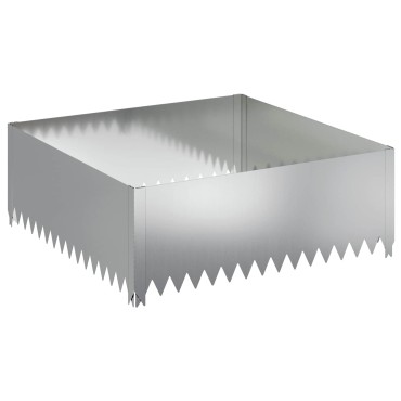 vidaXL Περίγραμμα γκαζόν 100 x 100 x 35 cm Ατσάλι Ασημί