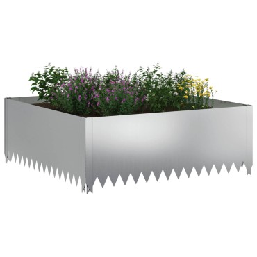 vidaXL Περίγραμμα γκαζόν 100 x 100 x 35 cm Ατσάλι Ασημί