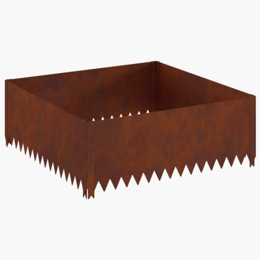 vidaXL Περίγραμμα γκαζόν 4 τμχ. 100 x 100 x 35 cm Ατσάλι Σκ rusty