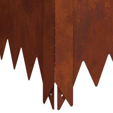 vidaXL Περίγραμμα γκαζόν 4 τμχ. 100 x 100 x 35 cm Ατσάλι Σκ rusty