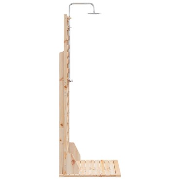 vidaXL Εξωτερικό ντους 225 cm Μασίφ ξύλο πεύκου και ανοξείδωτο ατσάλι