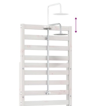 vidaXL Εξωτερικό ντους 225 cm Μασίφ ξύλο πεύκου και ανοξείδωτο ατσάλι