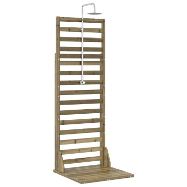 vidaXL Εξωτερικό ντους 225 cm Εμποτισμένο πεύκο και ανοξείδωτο ατσάλι