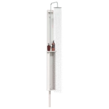 vidaXL Εξωτερικό ντους 246 cm Μασίφ ξύλο πεύκου και ανοξείδωτο ατσάλι