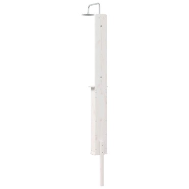 vidaXL Εξωτερικό ντους 246 cm Μασίφ ξύλο πεύκου και ανοξείδωτο ατσάλι
