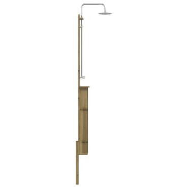 vidaXL Εξωτερικό ντους 246 cm Εμποτισμένο πεύκο και ανοξείδωτο ατσάλι