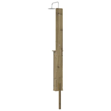 vidaXL Εξωτερικό ντους 246 cm Εμποτισμένο πεύκο και ανοξείδωτο ατσάλι