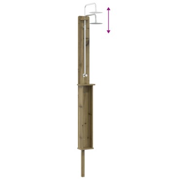 vidaXL Εξωτερικό ντους 246 cm Εμποτισμένο πεύκο και ανοξείδωτο ατσάλι