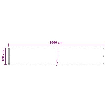 vidaXL Οθόνη Μπαλκονιού Ανθρακί 120 x 1000 cm HDPE και Αλουμίνιο