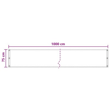 vidaXL Οθόνη Μπαλκονιού Μαύρο 75 x 1000 cm HDPE και Αλουμίνιο