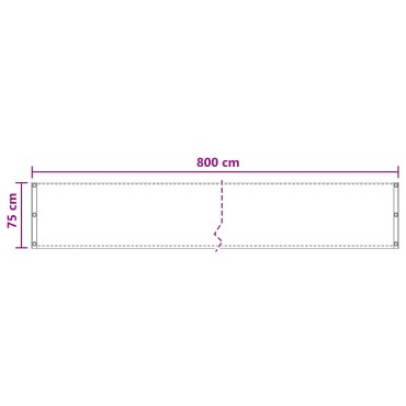 vidaXL Οθόνη Μπαλκονιού Κρεμ 75 x 800 cm HDPE και Αλουμίνιο