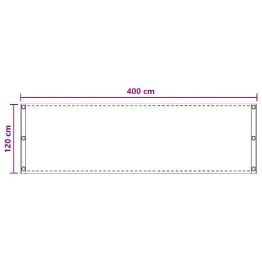 vidaXL Οθόνη Μπαλκονιού Ανοιχτό γκρι 120 x 400 cm HDPE και Αλουμίνιο